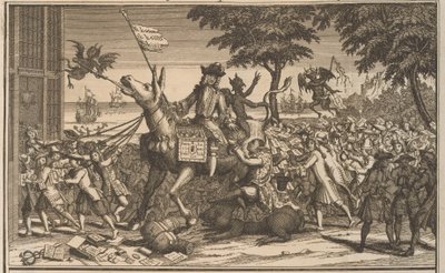 John Law op de ezel van Sancho Panza, 1720 von Anonymous