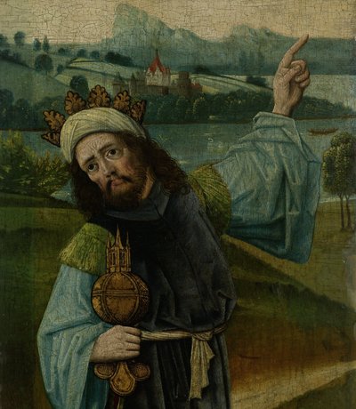 König Melchior, einer der Heiligen Drei Könige, zeigt auf den Stern (Fragment) von Anonymous