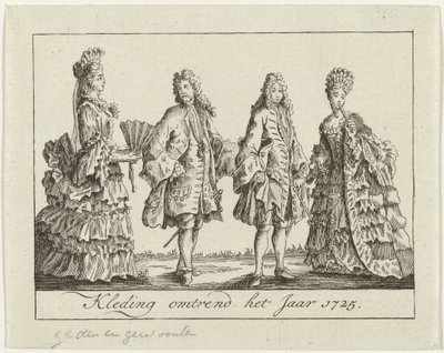 Kleidung um 1725 von Anonymous