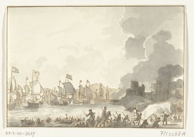 Landung der englischen und niederländischen Flotte bei Cadiz, 1702 von Anonymous