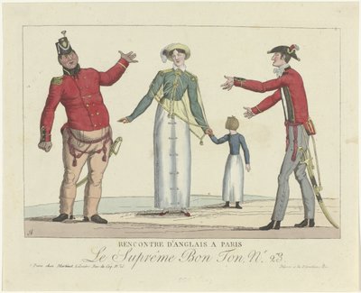 Le Suprême Bon Ton, 1800-1815, Nr. 23: Begegnung von Engländern in Paris von Anonymous