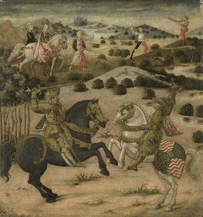 Legende eines Ritters (Endtafel eines Cassone) von Anonymous