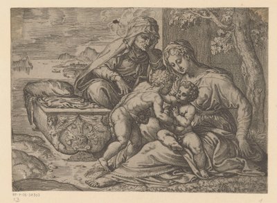 Maria mit dem Christuskind, Johannes dem Täufer und Elisabeth von Anonymous