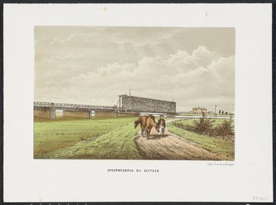 Alte IJsselbrücke bei Zutphen, 1865 von Anonymous