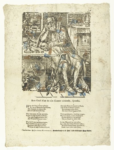 Alter Mann in seinem Zimmer (Vanitas) von Anonymous