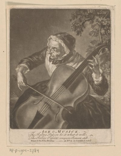 Alte Frau spielt Cello von Anonymous