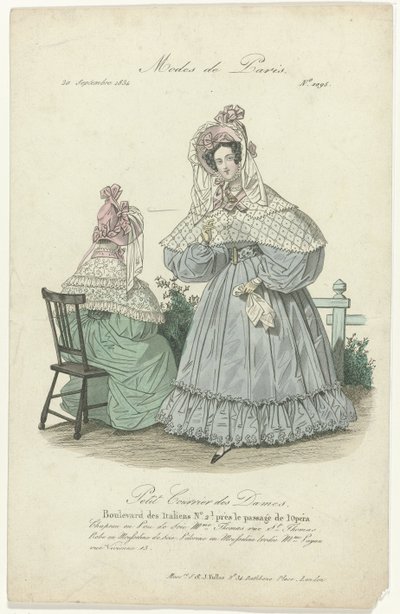 Petit Courrier des Dames, 20. September 1834, Nr. 1095: Hut in Pou de Soi von Anonymous