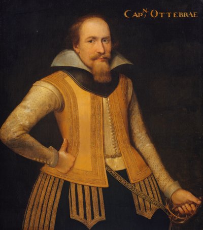 Porträt von Otto Brahe, Hauptmann einer dänischen Kompanie zur Neuverteilung von Seeland, trat 1610 in den Dienst von Brandenburg von Anonymous