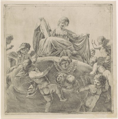 Gerechtigkeit umgeben von Putti und Cherubinen von Anonymous