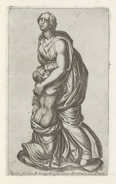 Skulptur von Niobe mit ihrer Tochter von Anonymous