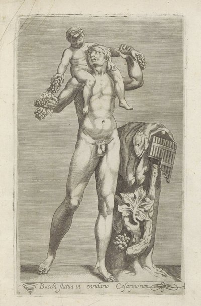 Skulptur des Silenus mit dem jungen Bacchus auf seinen Schultern von Anonymous