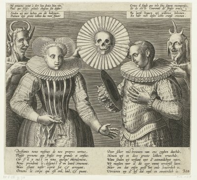 Karikatur der steifen Halskrause, ca. 1600 von Anonymous