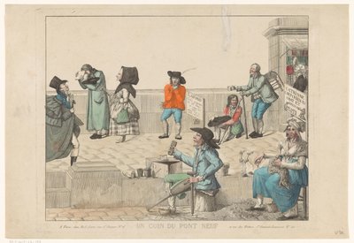 Straßenverkäufer und Bettler auf der Pont Neuf von Anonymous