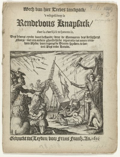 Titelseite des Pamphlets: Rendevous Knapsack, 1620 von Anonymous