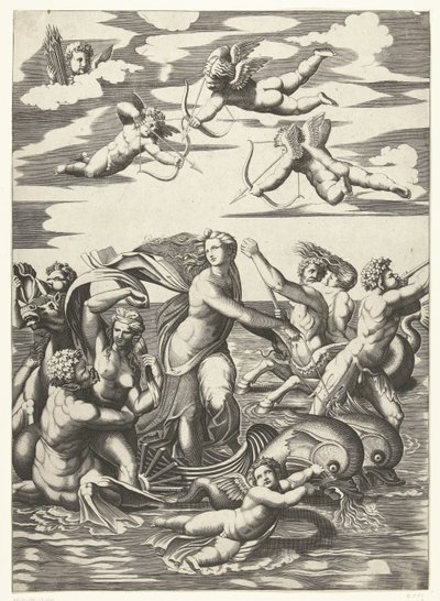 Triumph der Galatea mit Tritonen und Nereiden und Putti von Anonymous