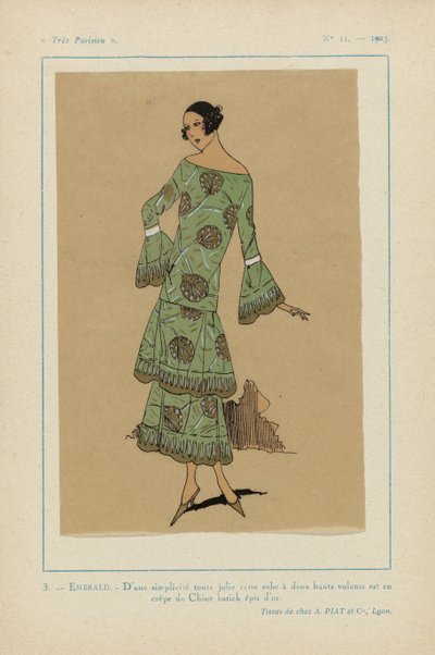 Très Parisien, 1923, Nr. 11: 3. - SMARAGD. - Von einer ganz hübschen Einfachheit... von Anonymous