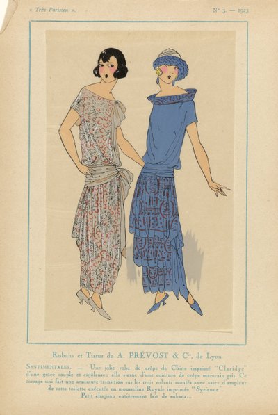 Très Parisien, 1923, Nr. 3: Rubans et Tissus de A. PRÉVOST...SENTIMENTALES... von Anonymous