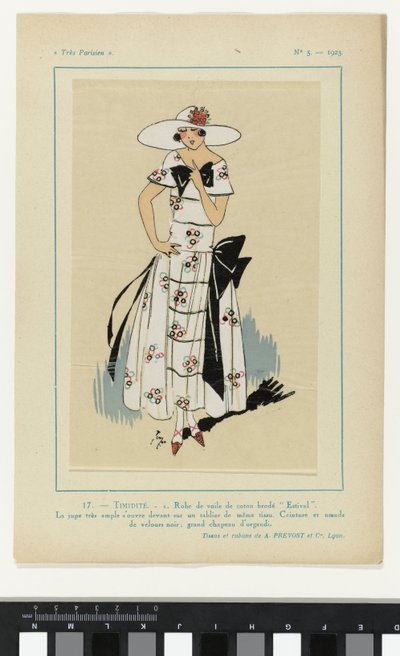 Sehr Pariserisch, 1923, Nr. 5: 17.- SCHÜCHTERNHEIT. - 1. Kleid aus Schleier... von Anonymous