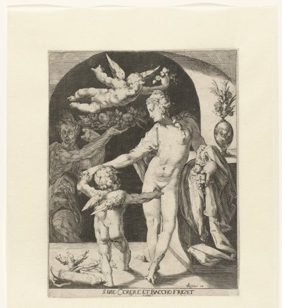 Venus mit Amor und einem Faun von Anonymous