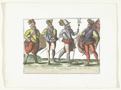 Vier spanische Soldaten in Uniform, ca. 1580 von Anonymous