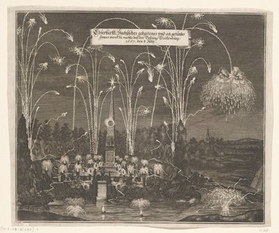 Feuerwerk bei der Pleißenburg, 8. Juli 1667 von Anonymous