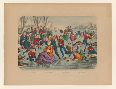 Winterlandschaft mit Schlittschuhläufern von Anonymous
