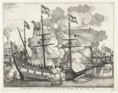 Segelschiff, nach rechts; Einzug von Ferdinand in Gent im Jahr 1635 (Nr. 38) von Anonymous