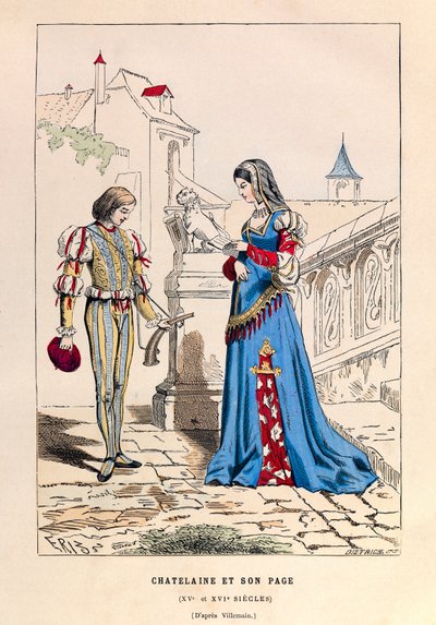 Eine Chatelaine und ihr Page im 15. Jahrhundert - Private Sammlung von Anonymous Anonymous
