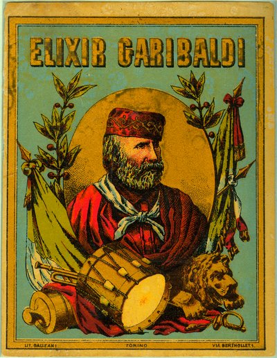 Werbung für Elixir Garibaldi, mit Porträt des italienischen Patrioten von Anonymous Anonymous