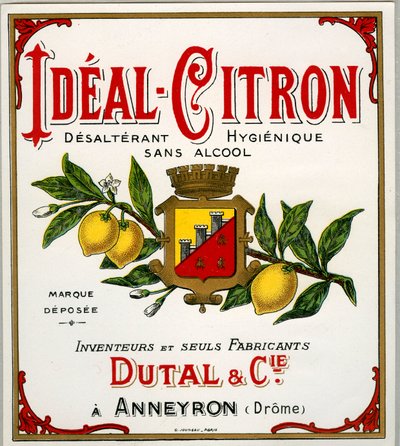 Werbung für französisches Zitronengetränk namens Ideal-Lemon (Chromolithografie) von Anonymous Anonymous