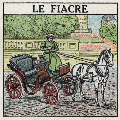 Tierische Zugkraft: der Fiaker. Anonyme Illustration von 1925. Private Sammlung. von Anonymous Anonymous
