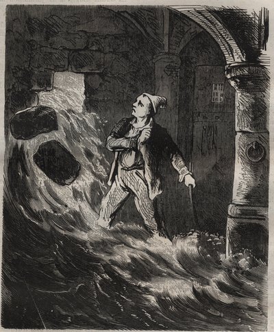 Fluchtversuch aus dem Bagne von Toulon im 19. Jahrhundert. Gravur in „Histoire des bagnes depuis leur création à nos jours“ (1877) von Pierre Zaccone. Private Sammlung. von Anonymous Anonymous