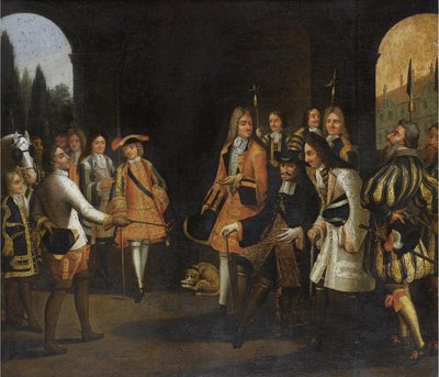 Audienz von Ludwig XIV. bei Zar Peter dem Großen in Versailles von Anonymous Anonymous