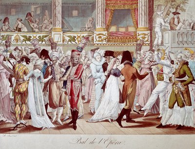 Maskenball in der Pariser Oper. Lithographie von Bosio. 19. Jahrhundert Paris, Musée Carnavalet von Anonymous Anonymous