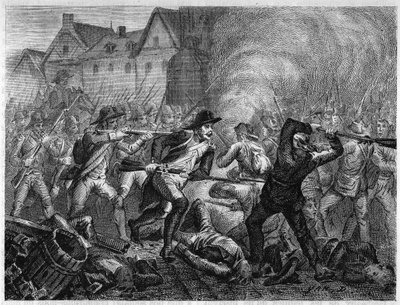 Schlacht von Le Mans 1793 während des Vendée-Krieges. Gravur von 1866 in „Histoire de la Revolution francaise“ von Adolphe Thiers. Private Sammlung. von Anonymous Anonymous