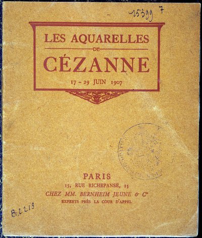 Titelblatt des Ausstellungskatalogs „Die Aquarelle von Cézanne“ von Anonymous Anonymous
