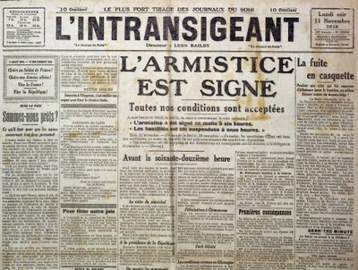 (Detail) von 25989: Eine der „The Intransigent“ vom 11.11.1918, die „den Waffenstillstand verkündet“ von Anonymous Anonymous