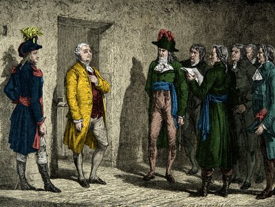 Dominique Joseph Garat (1749-1833) benachrichtigte König Ludwig XVI. am 20. Januar über das Todesurteil von Anonymous Anonymous