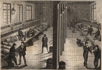 Flucht von drei Sträflingen im Raum Saint Gilles des Bagne de Rochefort am 28. Dezember 1840. Gravur in „Histoire des bagnes depuis leur création à nos jours“ (1877) von Pierre Zaccone (1817-1895). von Anonymous Anonymous