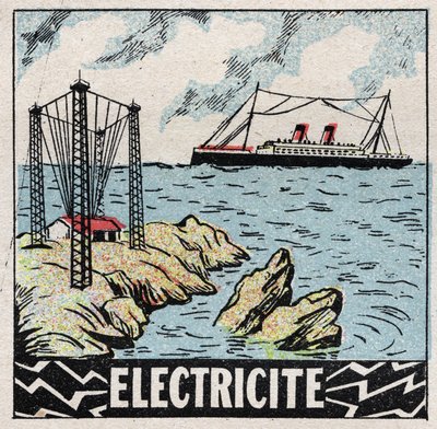 Äther (Material): Elektrizität. Anonyme Illustration von 1925. Private Sammlung. von Anonymous Anonymous