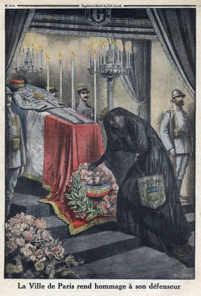Erster Weltkrieg 1914-1918. Ehrung der Stadt Paris für General Joseph Simon Gallieni (1849-1916), der die Stadt verteidigte. In 