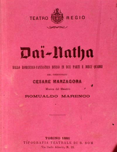 Erste Seite der Partitur von Dai-Natha, Ballett von Romualdo Marenco von Anonymous Anonymous