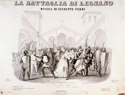 Frontispiz von La battaglia di Legnano Oper von Giuseppe Verdi von Anonymous Anonymous