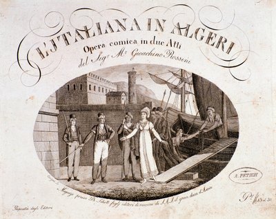 Frontispiz von „Die Italienerin in Algier“, Oper von Gioacchino Rossini von Anonymous Anonymous