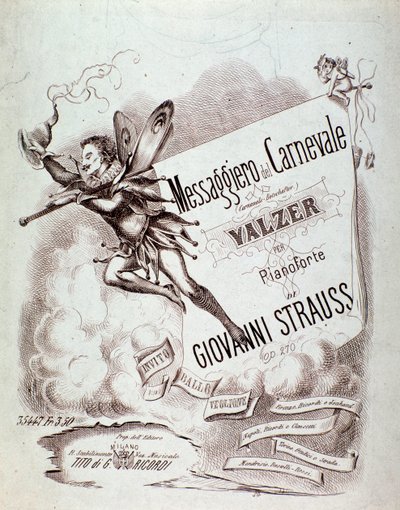 Frontispiz der Partitur von Carnevals-Botschafter (op 270) von Johann Strauss von Anonymous Anonymous