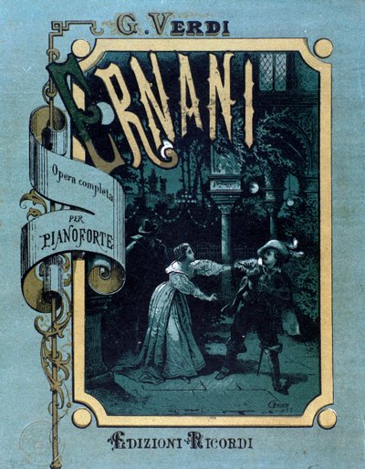 Frontispiz der Partitur von Ernani von Giuseppe Verdi von Anonymous Anonymous