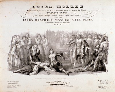 Frontispiz der Partitur von Luisa Miller, Oper von Giuseppe Verdi von Anonymous Anonymous