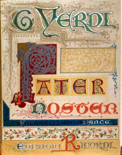 Frontispiz der Partitur von Pater noster von Giuseppe Verdi von Anonymous Anonymous
