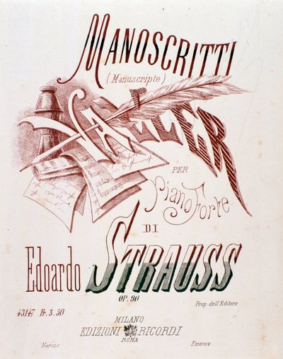 Frontispiz der Partitur von Walzer für Klavier von Eduard Strauss von Anonymous Anonymous