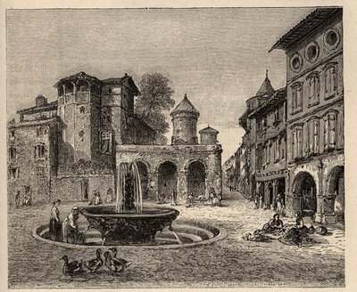 Gaillac - Tarn - Okzitanien - Gravur in „PATRIE - DESCRIPTION PICTURESQUE DE LA FRANCE EN 6 VOLUMES BY LUCIEN HUARD - Ende 19. Jahrhundert von Anonymous Anonymous
